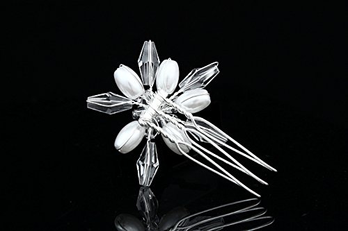 2 Set El Yapımı İnci Çiçek Yıldız Kristal Saç Tarak H092