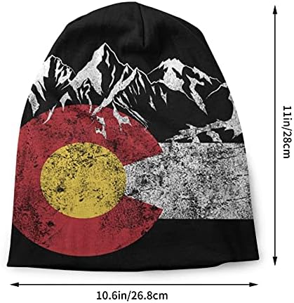 Colorado Bayrağı Vintage Dağ Bere Şapka Erkekler için/Kadın hımbıl bere Kayak Kafatası Kap Kış İnce Streç Akrilik
