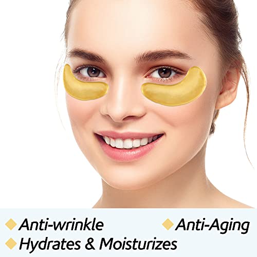 CCbeauty 30 Pairs Altında Göz Yamalar, 24 K Altın Kristal Kollajen Göz Maskesi, Jel pedleri için Anti-Aging, Kabarık