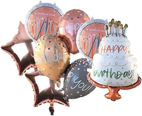 6 ADET Büyük Mutlu Doğum Günü Balon Folyo Şişirilmiş Mylar Balonlar Gül Altın Doğum Günü Partisi Dekorasyon Kiti için