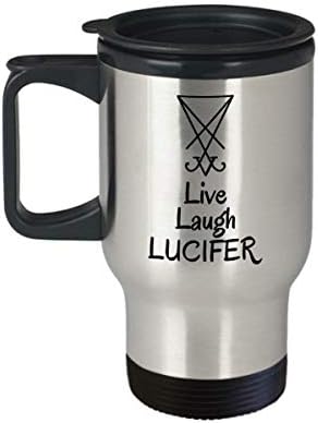 Ezoterik Şeytan seyahat kupa - Canlı gülmek Lucifer-Şeytani Şeytan Luciferian felsefe sloganı hediyeler - gizli Lightbearer