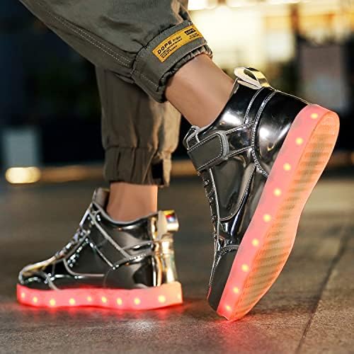 JEVRITE Unisex Light Up Ayakkabı LED Ayakkabı USB Şarj Yüksek Top Kadın Erkek Sneakers için çiftli ayakkabı