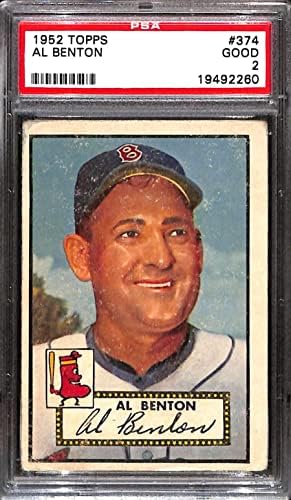 374 John Benton-1952 Topps Beyzbol Kartları (Yıldız) Dereceli PSA 2-Beyzbol Slabbed İmzalı Vintage Kartlar