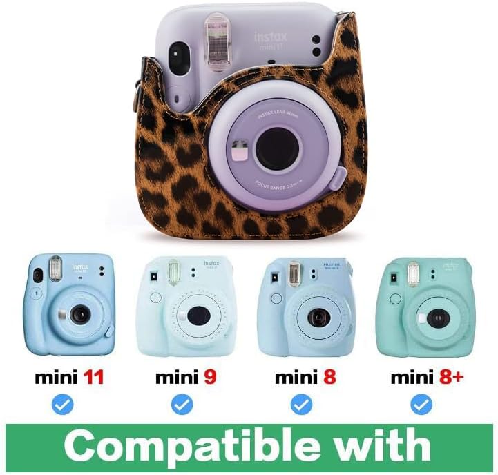 Frankmate Koruyucu Kılıf ile Uyumlu Fujifilm Instax Mini 11/9/8/8 + Anında Film Kamera Aksesuar Cebi ve Ayarlanabilir