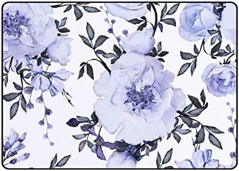 Emekleme Kapalı halı oyun matı Mavi Çiçekler ve Yapraklar Oturma Odası Yatak Odası için Eğitim Kreş Zemin Mat Alan