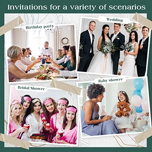 Sabary 100 Adet 5x7.1 İnç Lazer Kesim Düğün Davetiyesi Cepler Zarflar ile Boş Düğün Davetiyesi Kitleri İç Sayfalar,