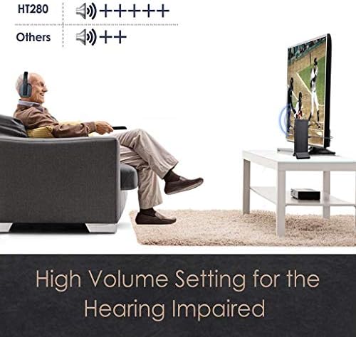 Avantree HT280 Çift Bağlantı Paketi-Dijital 2.4 G Kablosuz TV Kulaklıkları (2'li Set) w/Verici Şarj Yuvası, TV İzlemeyi