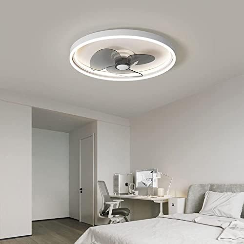 yıcomıng 48 W/60 W Modern oturma odası tavan vantilatörü ışıkları ile yarı gömme montaj Ultra ince Fan lambaları kademesiz