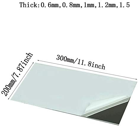 SOFİALXC 304 Paslanmaz Çelik Sac, Ayna Yüzey Parlatma, Metal hammaddeler-200X300MM Kalınlık: 1.5 mm