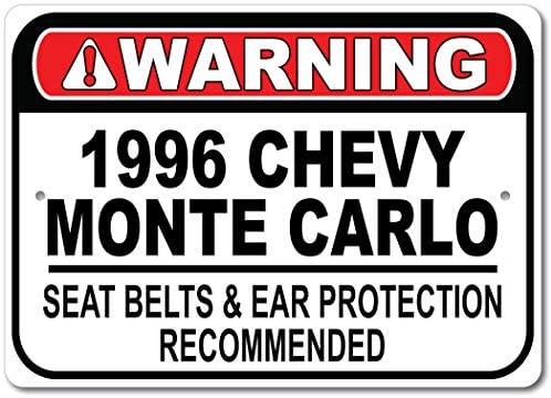 1996 96 Chevy Monte Carlo Emniyet Kemeri Tavsiye Hızlı Araba İşareti, Metal Garaj İşareti, Duvar Dekoru, GM Araba