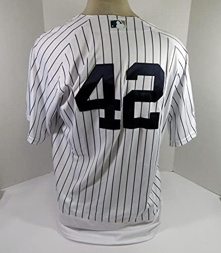 2020 New York Yankees Adam Ottavino 42 Oyun Yayınlanan Beyaz Forma HGS P Robinson - Oyun Kullanılmış MLB Formaları