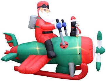 İki Noel partisi dekorasyon paketi, uçakta 8 ayak uzunluğunda şişme Noel Baba penguenleri ve ışıklı hediye kutuları