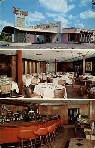 Diplomat Restoran ve Kokteyl Salonu Utica, New York NY Orijinal Vintage Kartpostal