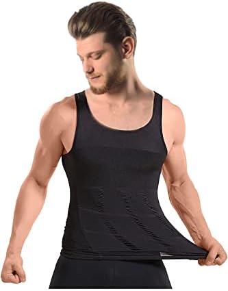 Mistirik Sıkıştırma Gömlek Erkekler için-Erkek Zayıflama Vücut Şekillendirici Yelek-Sıkı Tank Top Erkekler için-Sıkıştırma