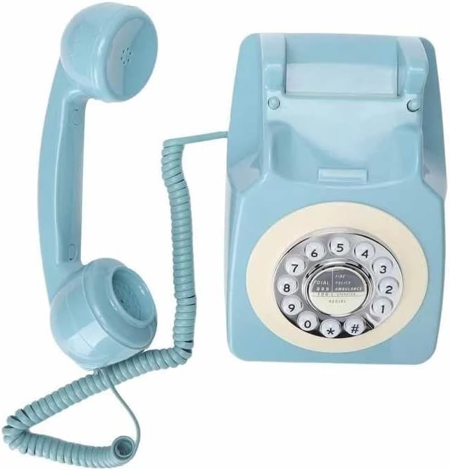 N / A Retro Sabit Telefon Klasik Döner Tasarım Vintage Kablolu Masa Telefonu Ev ve Ofis için Ev Telefonu Sabit