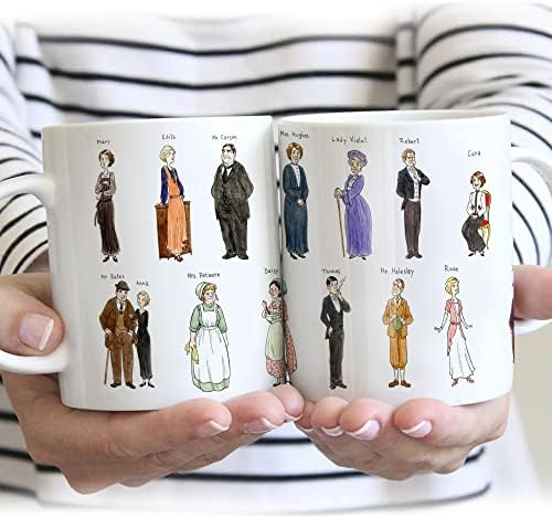 Downton Abbey Fanart Karakter Tasarımı Suluboya-Tatil İçin En İyi Hediye Kahve Kupaları 11 ons