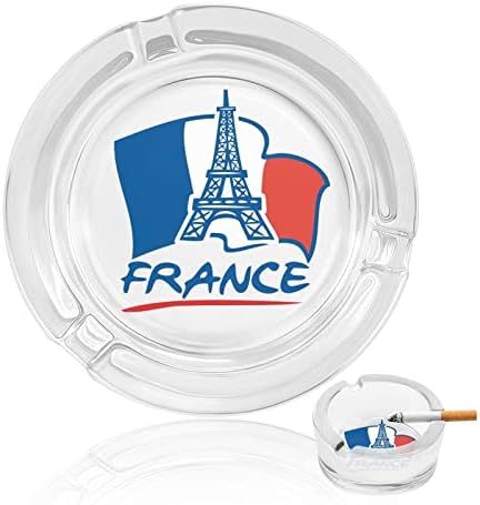 Fransa Eyfel Kulesi Bayrağı Sigara Küllük Cam Sigara Puro kül tablası Özel Sigara Tutucu Yuvarlak Kutu