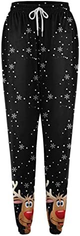 XXBR kadın Noel Sweatpants Cinch Alt Komik Noel Grafik Yüksek Bel Spor Baggy koşucu pantolonu Salonu Pantolon