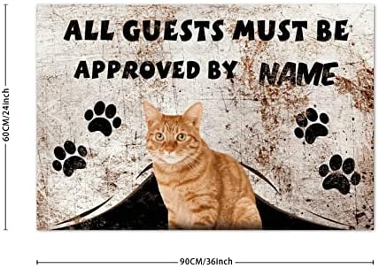 Tüm Konuklar Kedi Mutfak Matı tarafından Onaylanmalıdır Kedi Pençeleri Ayak İzi Hindistan Cevizi Hindistan Cevizi