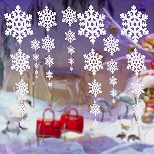 Kristal Boncuk perde dekorasyonu Tatil Ağacı Parti Windows Noel Kar Taneleri Kış Asılı Ev Dekor (Beyaz, Bir Boyut)