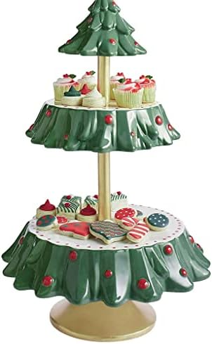 EESLL Tatlı Raf Noel Partisi Aperatif Standı Ağacı Şekli Noel Cupcake Standı Meyve tabağı Tatlı