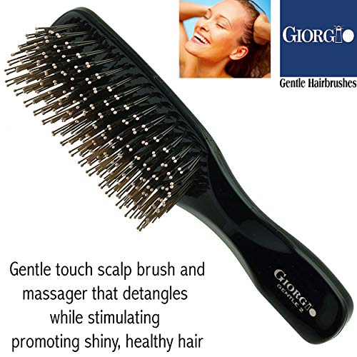 Giorgio GİO1-2BLK Siyah 2 Set Nazik Dokunmatik Dolaşık Açıcı Saç Fırçası Erkekler Kadınlar ve Çocuklar için. Hassas