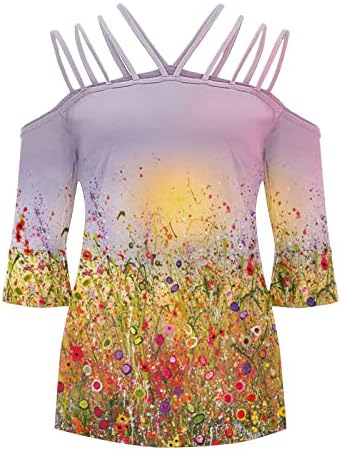 Bayanlar için üst Gömlek Sonbahar Yaz Kısa Kollu 2023 Giyim Ülke Konser Ekip Boyun Tekne Boyun Grafik Gömlek RO RO