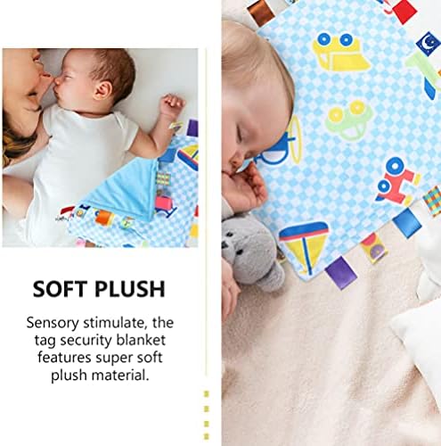 Kisangel Dolması Hayvan Emzik Etiketi ile 2 adet Bebek Battaniye Bebek Etiketi Oyuncak Yumuşak Peluş Battaniye Yatıştırıcı