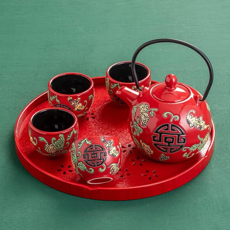 LKYBOA Seramik çay seti el yapımı çaydanlık ve Fincan Seti Ev Çay Fincanı Teaware Çin Drinkware Bir Pot ve Dört Bardak