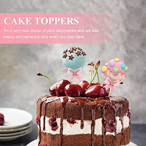 SOIMISS Cupcakes 20 adet Lolipop Doğum Günü Şeker Yay Cupcake Toppers Seçtikleri Kullanımlık Kek Tatlı Çocuklar için