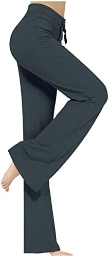 Bayan Yoga Pantolon Düz Bacak Gevşek Rahat Modal Pamuk Bootcut Pantolon İpli Egzersiz Koşu Rahat Sweatpants