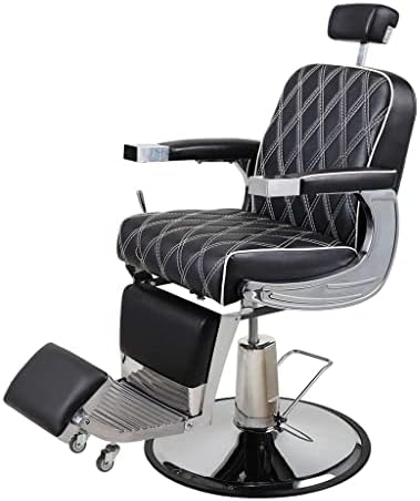LIUYUNQI Uzanmış berber koltuğu Hidrolik salon sandalyesi Ayarlanabilir Kafalık ve Ağır Hizmet Tipi Saç Kesme için