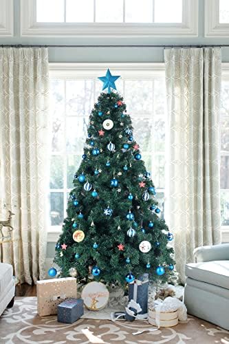 Xacool Noel top Süsler Set, 145 Pcs, Ağacı Topper ve Kırılmaz Süslemeleri ile (Mavi)