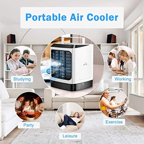 Taşınabilir Klima Fanı, NEWXLT Evaporatif Soğutucu Kişisel Nemlendirici Mini Masaüstü Soğutma Fanı USB Kumandalı 7