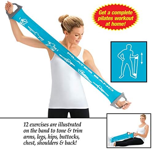 ABD Nordic Pilates sıkılaştırma bandı-Egzersiz Kılavuzu ile Basılmış Kolay Kavrama Streç Direnç Bandı