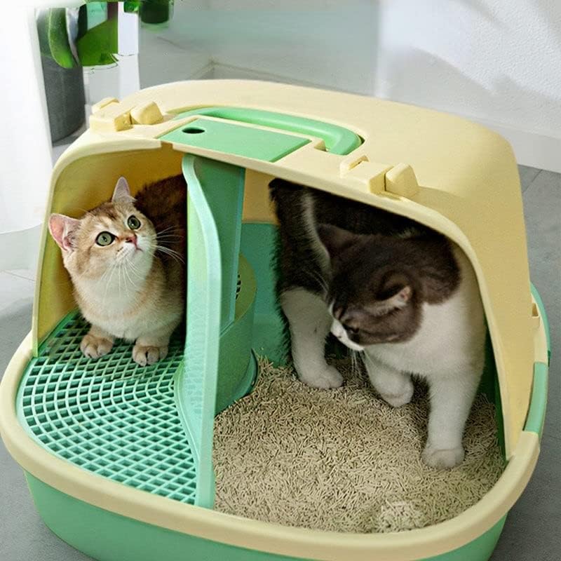 ZLXDP Büyük Uzay Tamamen Kapalı Kediler kum kabı Yastık ile Kediler Tuvalet Sıçrama Geçirmez Tuvalet Eğitimi Pet Lazımlık