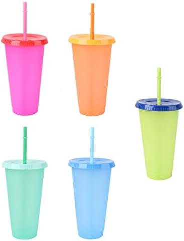 Zerodeko Plastik Bardaklar içme bardakları 15 Adet Çevre Dostu Bardak Sıcaklık Algılama Renk Değiştiren Bardak Buzlu