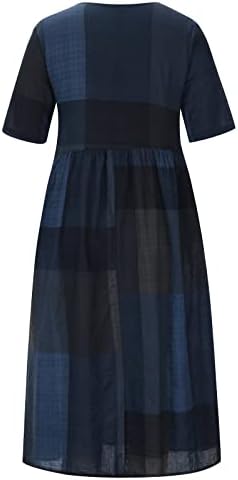 pimelu Artı Boyutu Elbise Kadınlar için Rahat Seksi Yuvarlak Boyun Baskı Elbiseler Yaz 1/2 Kollu uzun elbise
