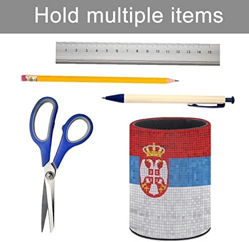 Sırbistan bayrağı Baskılı kalemlik kalem Bardak masa düzenleyici makyaj fırçası Tutucu Bardak Ev Sınıfı Ofis için
