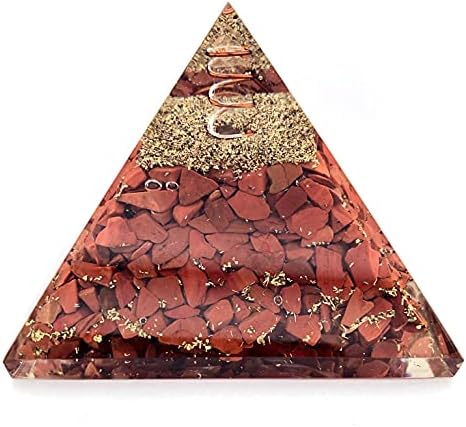 Almaz Kırmızı Jasper Kalem Noktası Orgonit Kristal Piramit Net Zihniyet, Süreç Düşünme, Yoga, Ev ve Ofis Dekoru