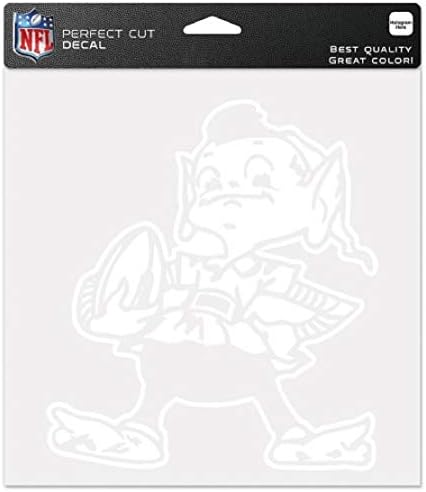 WinCraft NFL Cleveland Browns 8x8 Mükemmel Kesim Beyaz Çıkartma, Takım Renkleri, Bir Boyut