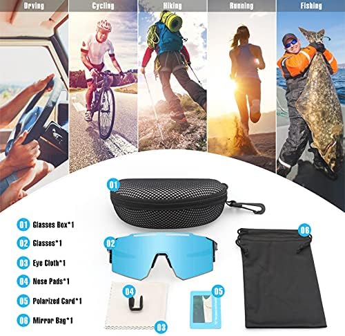 OONWNAC Moda Polarize Spor Güneş Gözlüğü Erkekler Kadınlar için UV Korumalı Beyzbol ve Balıkçılık Bisiklet güneş gözlüğü