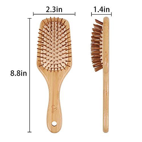SIU Bambu Kürek Saç Fırçası Dolaşık Açıcı Saç Fırçası Kadınlar, Erkekler ve Çocuklar için, Tüm Saç Stilleri için Uygun