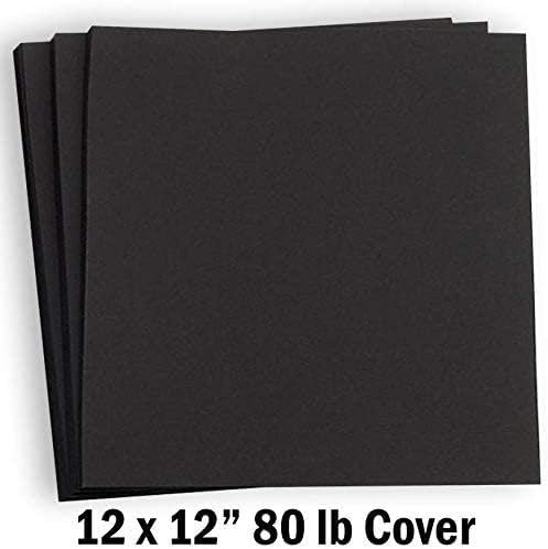 Hamilco Siyah Renkli Kart Stoğu koleksiyon defteri kağıdı 12x12 Ağır 80 lb Kapak Kart Stoğu - Yazıcı için El Sanatları