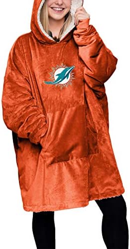 FOCO NFL Unisex Geri Dönüşümlü Büyük Boy Sherpa Hoodie Sweatshirt Büyük Logo Hoodeez