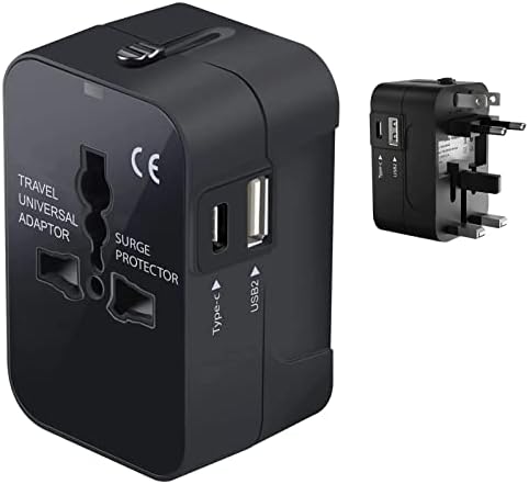 Seyahat USB Artı Uluslararası Güç Adaptörü ile Uyumlu Amoi A726W Dünya Çapında Güç için 3 Cihazlar için USB Tip C,