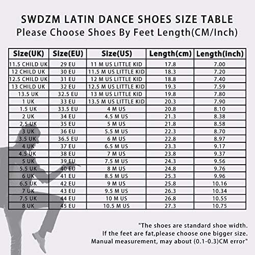 SWDZM Erkekler Latin Dans Ayakkabıları Deri Dantel-up Salsa Tango Balo Salonu Modern Profesyonel Performans Uygulama