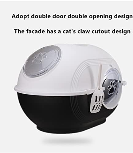 GRETD Tamamen Kapalı Kediler kum kabı Süper Büyük Üst Giriş Sıçrama Geçirmez Yavru Tepsiler Kediler Tuvalet Eğitimi