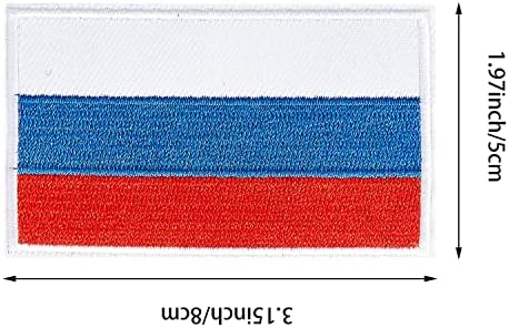4 Adet Rusya Rus Bayrağı Yamalar, cırt cırt İşlemeli Kol Bandı Bayrağı Taktik Yamalar Sırt Çantaları için Şapka Giyim