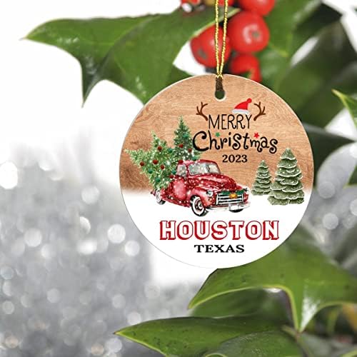 Noel Ağacı Süsleri 2023-Houston Texas Süsleme Memleketi Özel Şehir Devleti-Hatıra Hediye Fikirleri Houston TX Süsleme